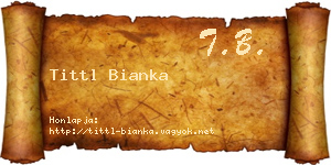 Tittl Bianka névjegykártya
